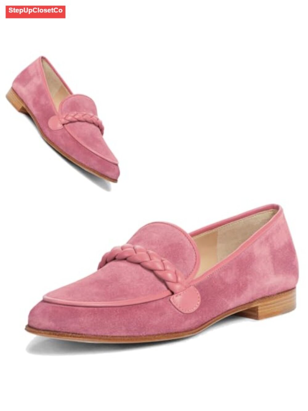 Women Suede Loafer Flats Slip-On Square Toe - Picture 1 of 6